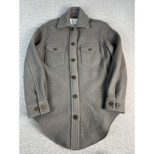 Wilfred Free The Jacket Womens 2XS Gray Merino Wool Shacket Button Front